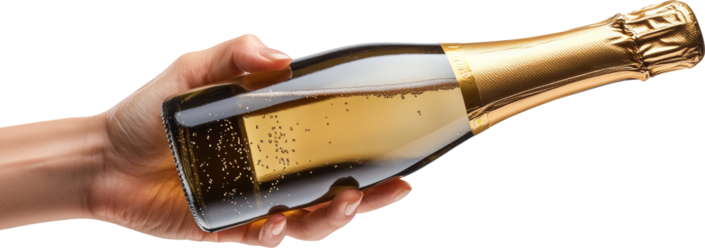 hand holding a champagne bottle  - Powered by Adobe