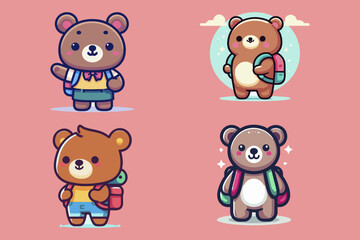 This is a teddy bear vector image, suitable for use in doll company logo designs, stickers, banners, printing, books, children's toys, accessories, children's clothes, sandals, raincoats, bags, hats, 