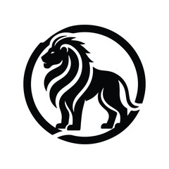 Fototapeta premium Powerful Black Lion Silhouette Logo