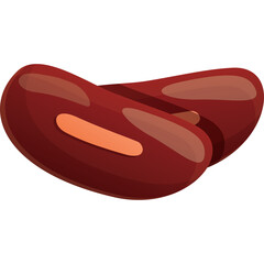 Two Red Kidney Beans Close Up Isolated On Transparent Background Organic Food Ingredient For Healthy Eating And Cooking