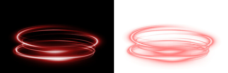 Png Red Neon Light Rings Overlay PNG on transparent background