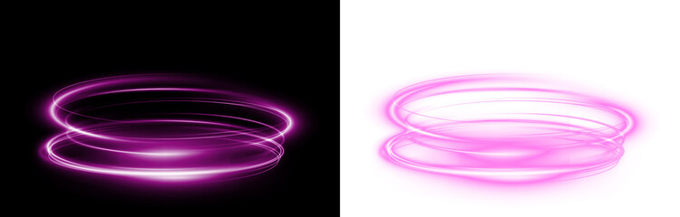 Png Magenta Neon Light Swirl PNG Overlay on transparent background