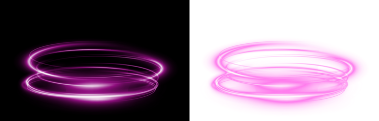 Png Magenta Neon Light Swirl PNG Overlay on transparent background