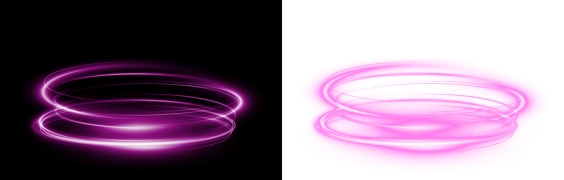 Png Magenta Neon Light Swirl PNG Overlay on transparent background - Powered by Adobe
