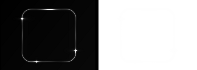 Png White Neon Square Frame PNG Overlay on transparent background