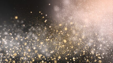 Abstract background of golden and white particles in a gradient color backdrop