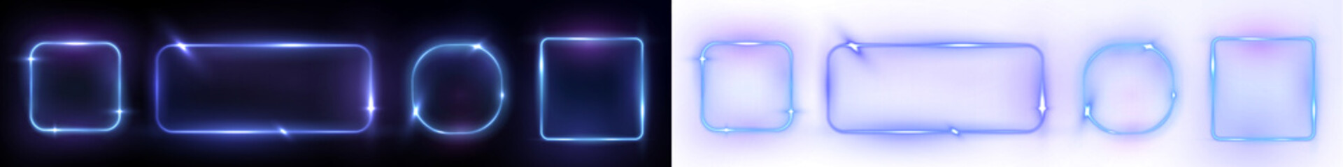 Png Blue Neon Glass Frames PNG Overlay on transparent background