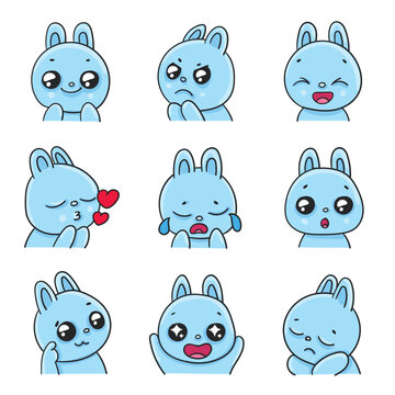 Hand drawn emotes element collection