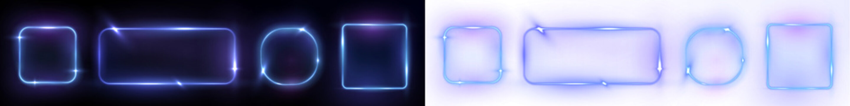 Png Blue Neon Glass Frames PNG Overlay on transparent background