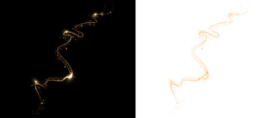 Png Golden Light Trail Overlay PNG on transparent background © Виктория Проскурина