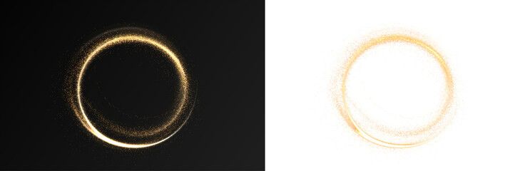 Png Golden Sparkly Ring Overlay PNG on transparent background