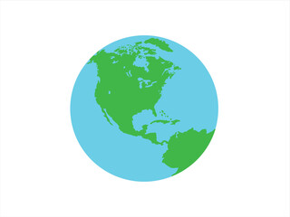 Globe of North America flat vector illustration