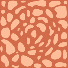 Abstract organic shapes pattern in terracotta and peach colors with irregular forms on a transparent background perfect for design backgrounds and textures