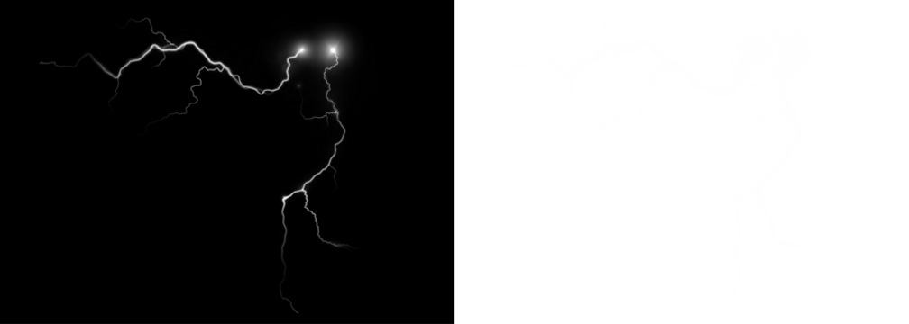 Png White Electric Lightning Bolt PNG Overlay on transparent background - Powered by Adobe