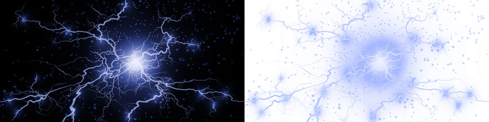 Png Blue Electric Lightning Fractal PNG Overlay on transparent background