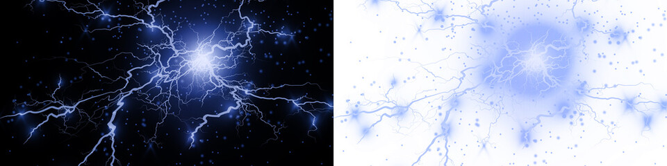 Png Blue Electric Lightning Cluster PNG Overlay on transparent background