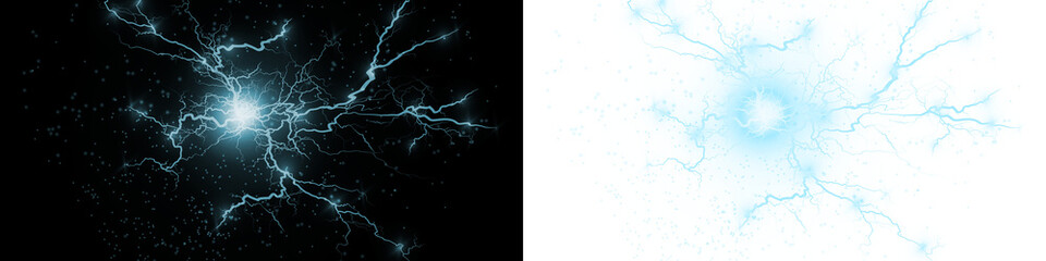 Png Electric Blue Lightning PNG Overlay on transparent background
