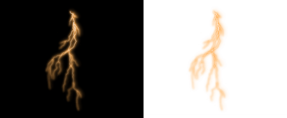 Png Golden and Orange Branching Lightning Overlay PNG on transparent background