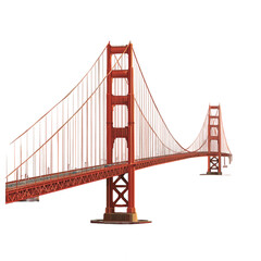 Naklejka premium Golden Gate Bridge isolated on transparent background. PNG.
