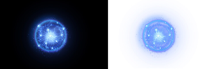 Png Electric Blue Plasma Energy Sphere PNG Overlay on transparent background