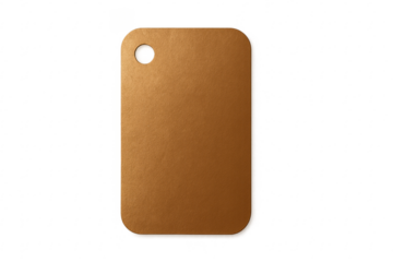 Blank brown cardboard tag with transparent background