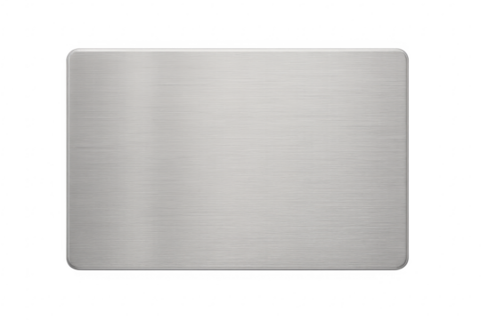 Blank brushed metal plate with rounded corners - Powered by Adobe