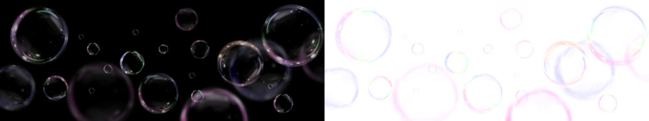 Naklejka premium Png Rainbow Soap Bubble Overlay PNG on transparent background
