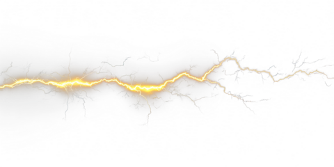 Powerful bolts of lightning illuminate stormy skies with blue and orange. Sparks dance wildly through clouds. The night sky radiates pure energy. PNG