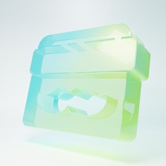 Frosted glass Cream or lotion cosmetic jar icon isolated on white background. Body care products for men. Minimalism concept. 3D render illustration