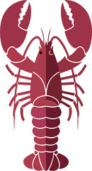Flat Outlined Lobster Logo in Monochrome Vector Style