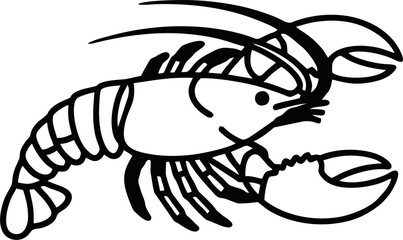 Abstract Simplified Lobster Shape in Vector Minimalism