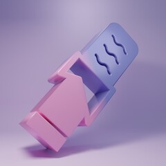 Purple Protein sport bar icon isolated on purple background. Energy snack icon. Organic sweets. Minimalism concept. 3D render illustration