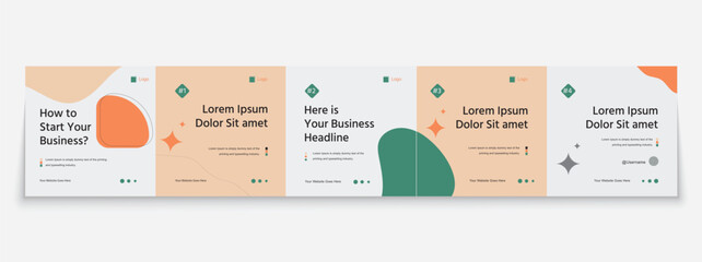 Carousel template post for social media Instagram or linkedin, Microblog carousel template for social media post. © Rejaul