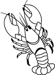 Flat Vector Lobster Art with Clean Edges and Simple Color