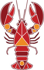 geometric lobster vector logo, minimal modern design, clean lines