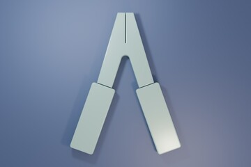Grey Car battery jumper power cable icon isolated on purple-blue background. Minimalism concept. 3D render illustration