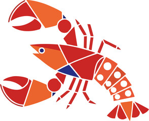  Simple Flat Lobster Design with Clean Outline and Minimal Colors