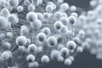 Spheres linked by lines, network abstract, textured surface