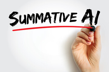 Summative AI handwritten underlined in red, depicting artificial intelligence applications in...