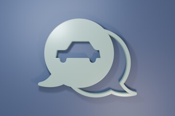 Grey Car service icon isolated on purple-blue background. Auto mechanic service. Repair service auto mechanic. Maintenance sign. Minimalism concept. 3D render illustration
