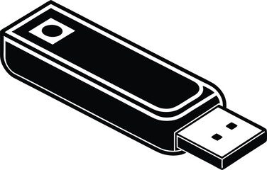 USB Pen Drive Vector Icon Minimal Tech Design for Storage, Transfer, and Backup Concept