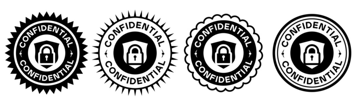 Black and White Confidential Seal Stamps Collection Security Design