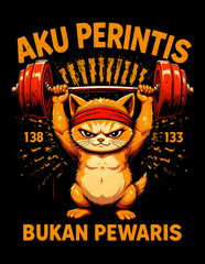 A funny, determined cat lifting weights. This unique design is perfect for fitness enthusiasts, animal lovers, or anyone who needs a little motivation!