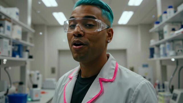 Smiling non-binary person wearing a flower crown in a vibrant flower field at golden hour, happy outdoor scene footage.