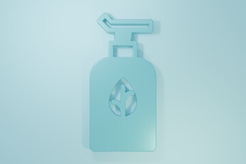 Blue Organic cosmetic icon isolated on blue background. Body care products. Minimalism concept. 3D render illustration