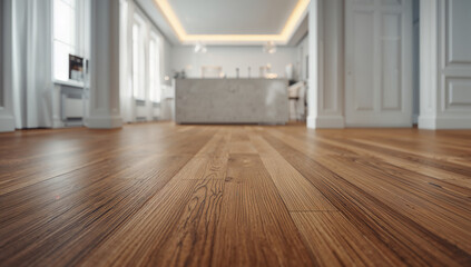 Fototapeta premium Charming Modern Kitchen with Elegant Wooden Flooring View