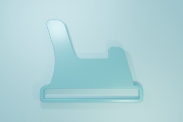 Blue Baby potty icon isolated on blue background. Chamber pot. Minimalism concept. 3D render illustration