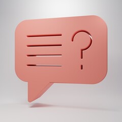 Pink Unknown search icon isolated on pink background. Magnifying glass and question mark. Minimalism concept. 3D render illustration