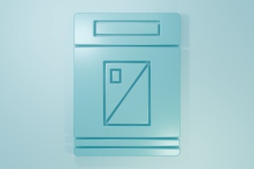 Blue Cigarettes pack box icon isolated on blue background. Cigarettes pack. Minimalism concept. 3D render illustration