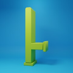 Fototapeta premium Green Police rubber baton icon isolated on blue background. Rubber truncheon. Police Bat. Police equipment. Minimalism concept. 3D render illustration